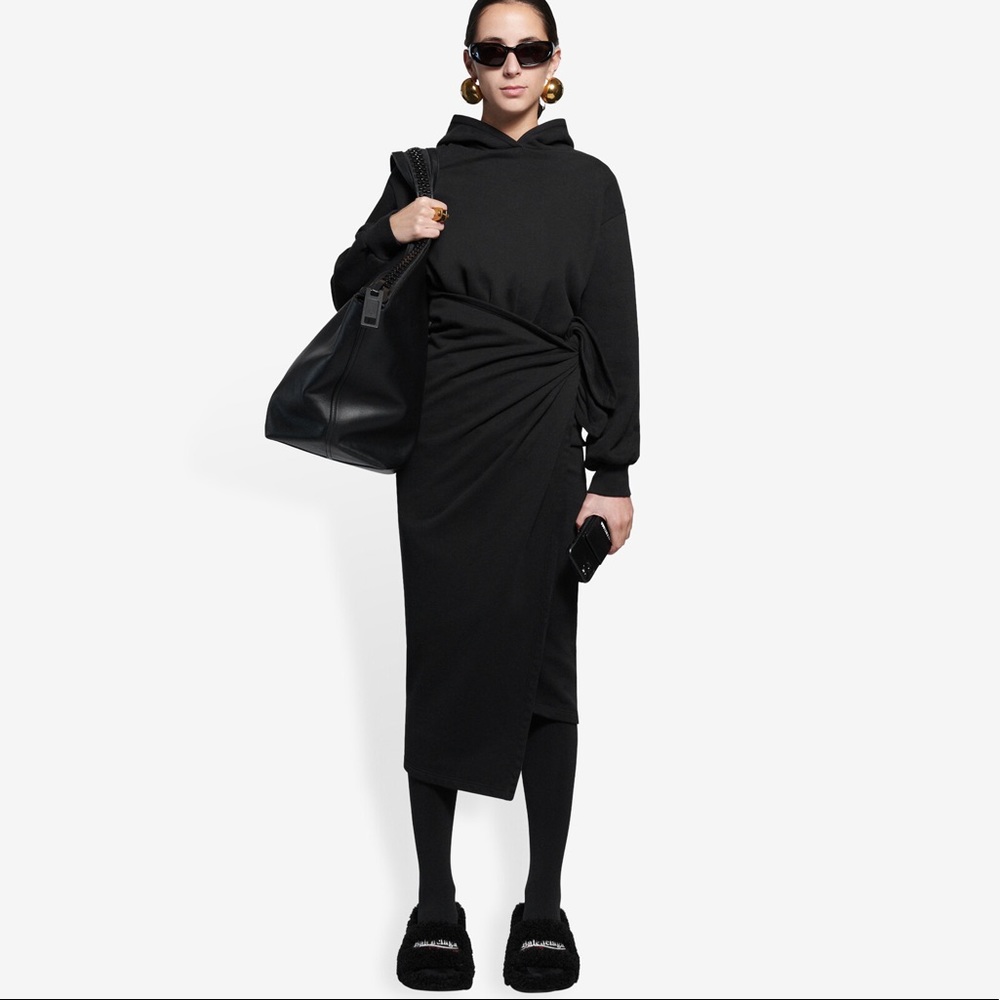 Balenciaga FW 21 Wrap Hoodie Dress